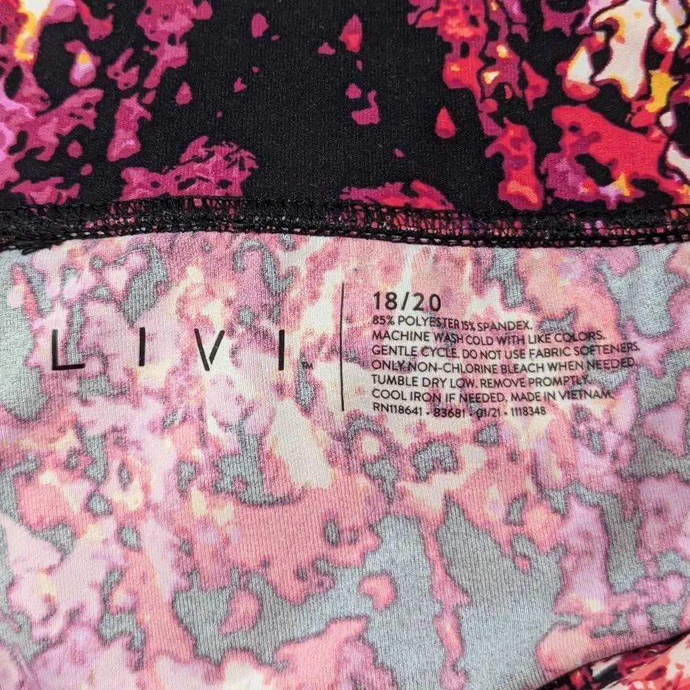LIVI Lane Bryant Pink Purple High Waist Activewear Capri Leggings 18/20 NWOT